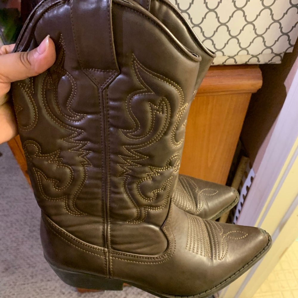 Brown cowboy boots